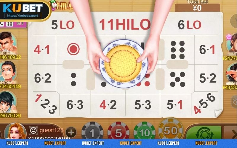 Trong game có 2 cửa cược chính là Hilo (trên) và tài (dưới)